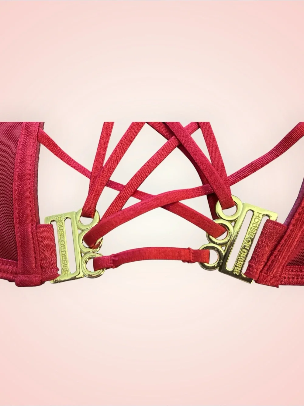 Red Lace-Trim Bustier Top by House of Desire XL. - Picture 3 of 4